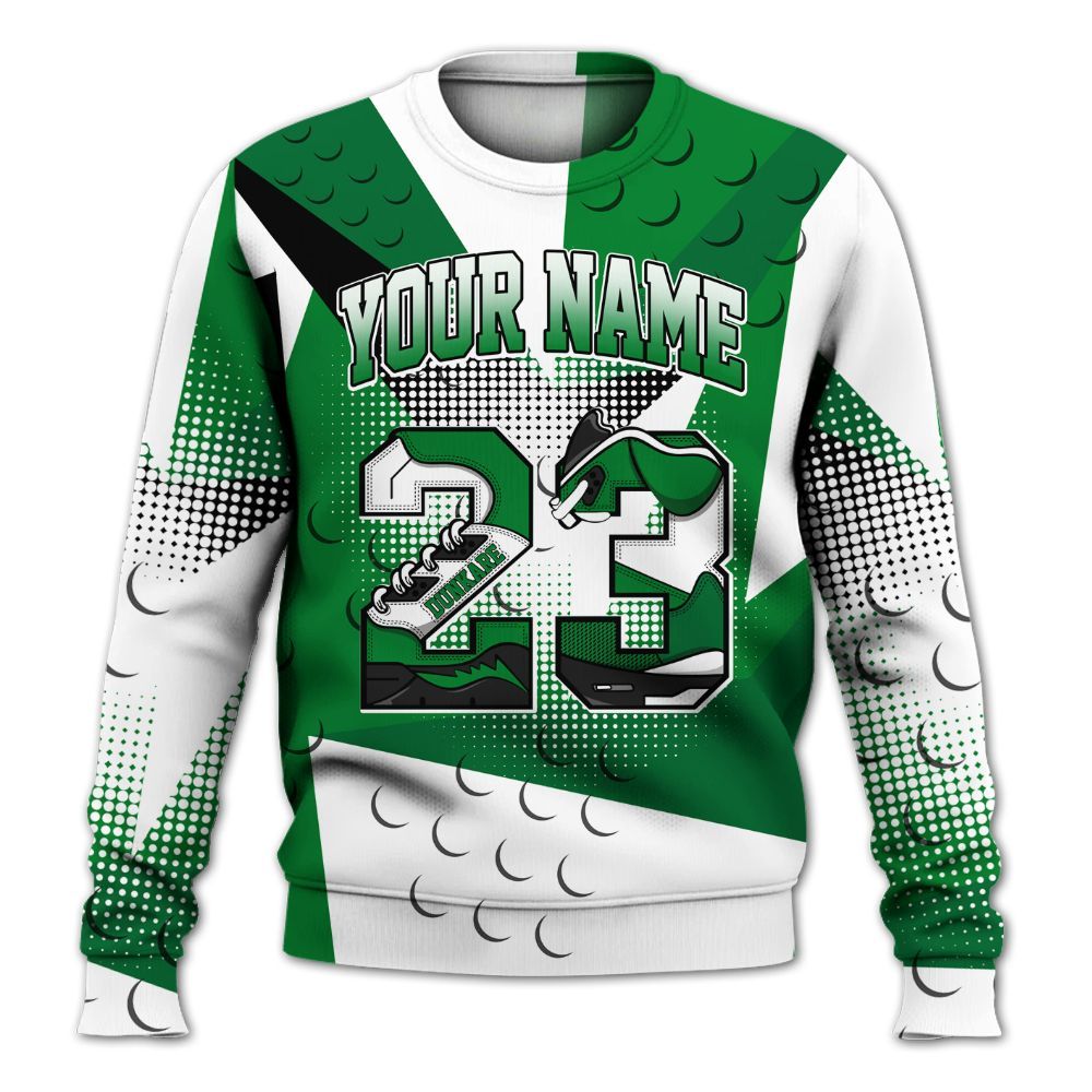 Sweatshirt To Match Lucky Green 1s - Poly Custom Name Number 23 5s All Over Print