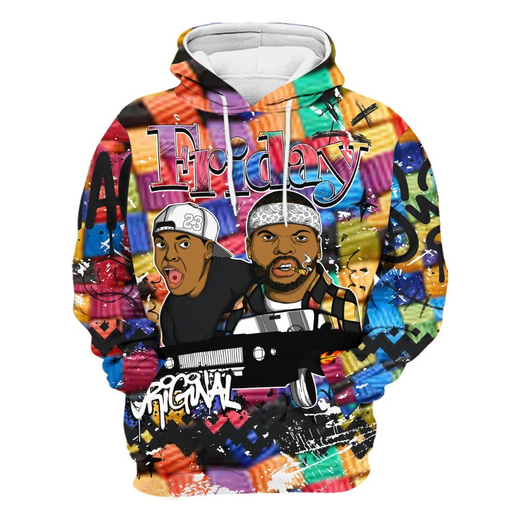 Hoodie To Match Air Rainbow Weave - Friday Sneaker Crayon All Over Print