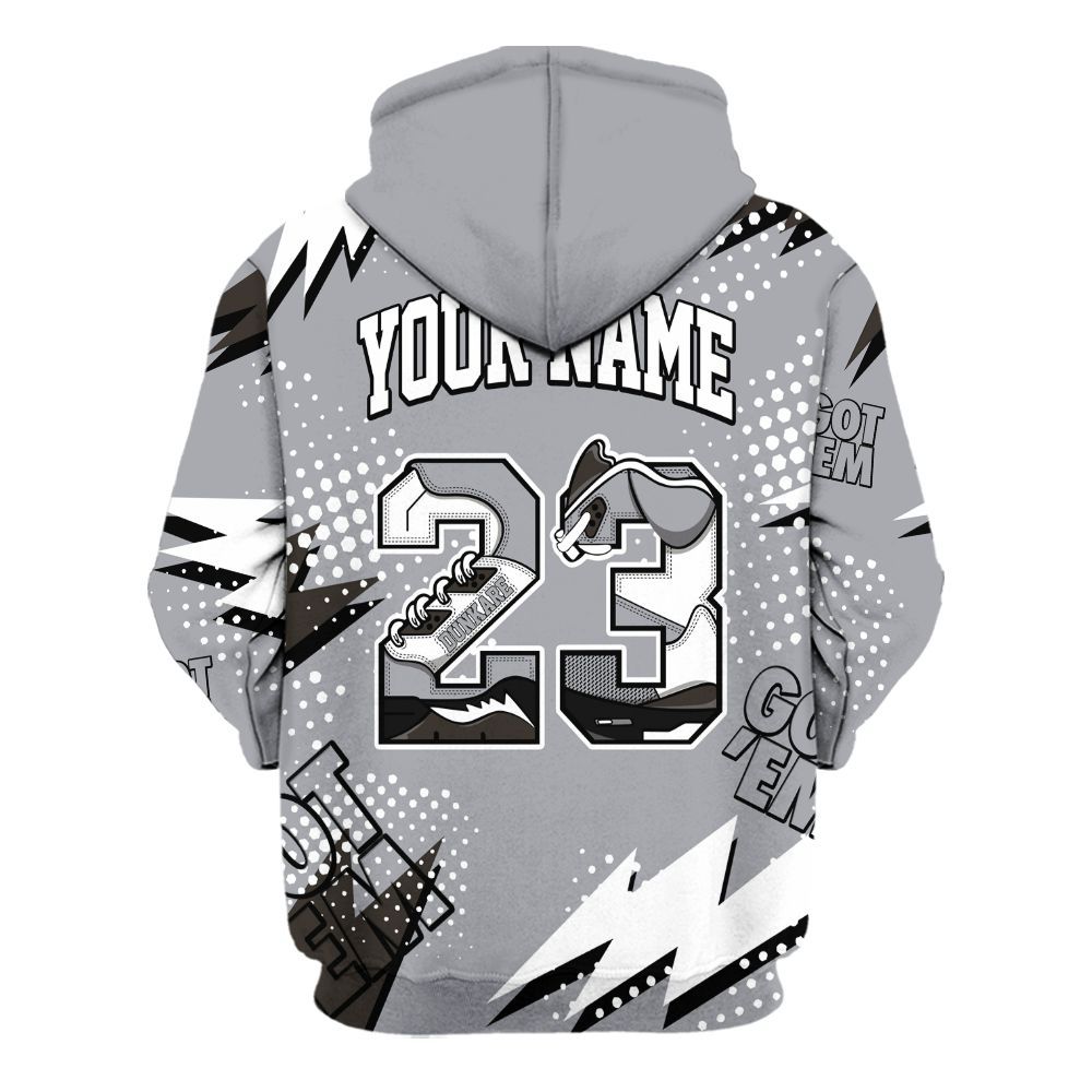 Hoodie To Match Baroque Brown 12s - Custom Name Number 23 5s All Over Print