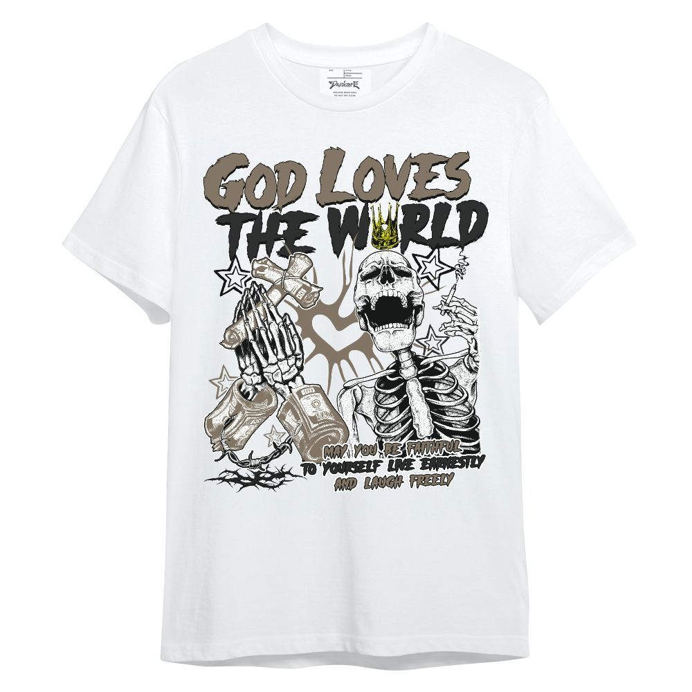Shirt To Match Low OG Dark Mocha 1s - God Loves The World Unisex Shirt