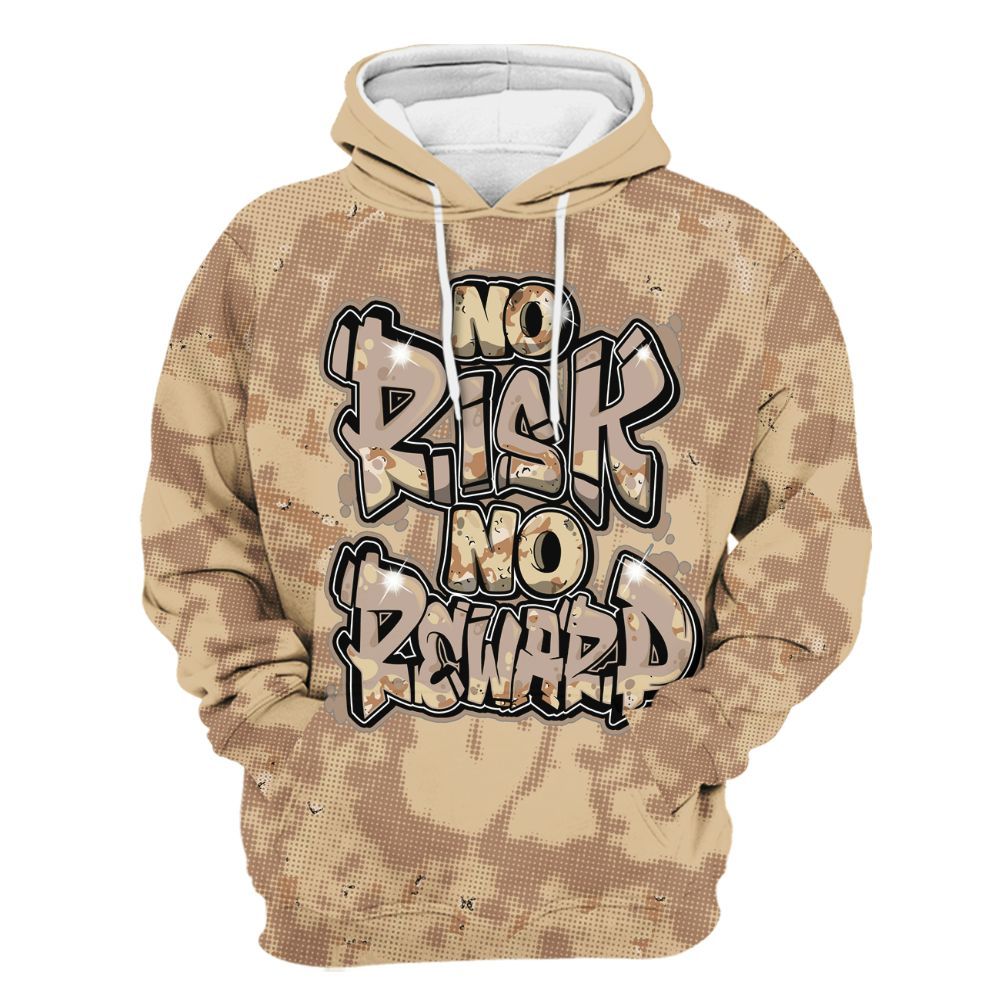 Hoodie To Match Desert Camo 3s - No Risks No Reward Street All Over Print