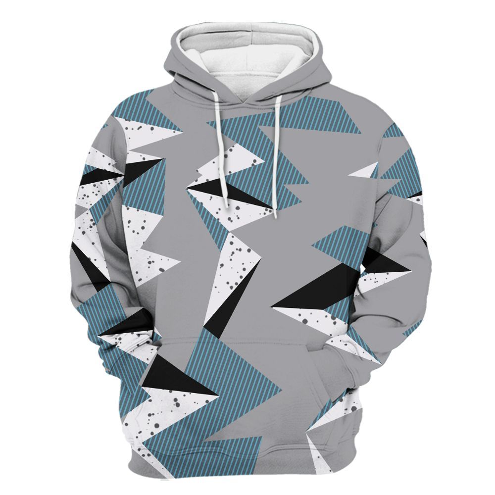 Hoodie To Match Retro Light Graphite Wolf Grey 5s - Geometric Camouflage Pattern All Over Print