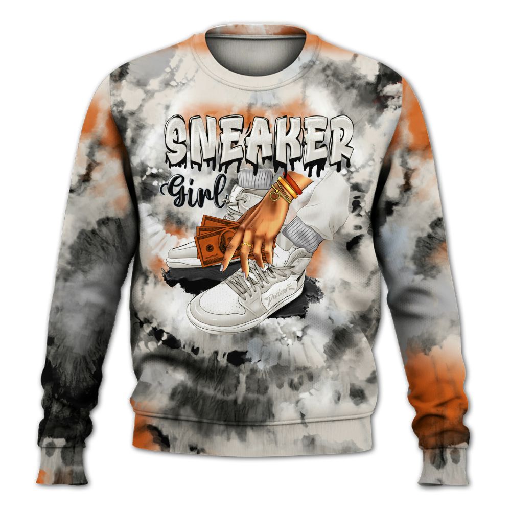 Sweatshirt To Match SE Craft 5s - SNEAKER Girl Money Drip Tie Dye All Over Print