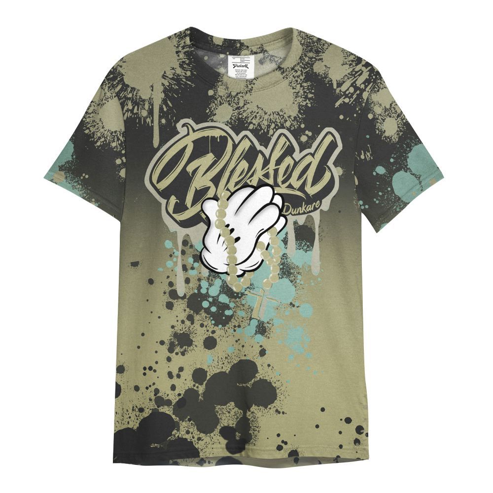 Shirt To Match Dunk Low Suede Olive Aura - God Blessed Ink Drip All Over Print