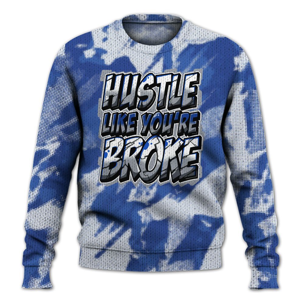 Knitted Sweater To Match Air Foamposite One Royal - Hustles Like Broke Abstract