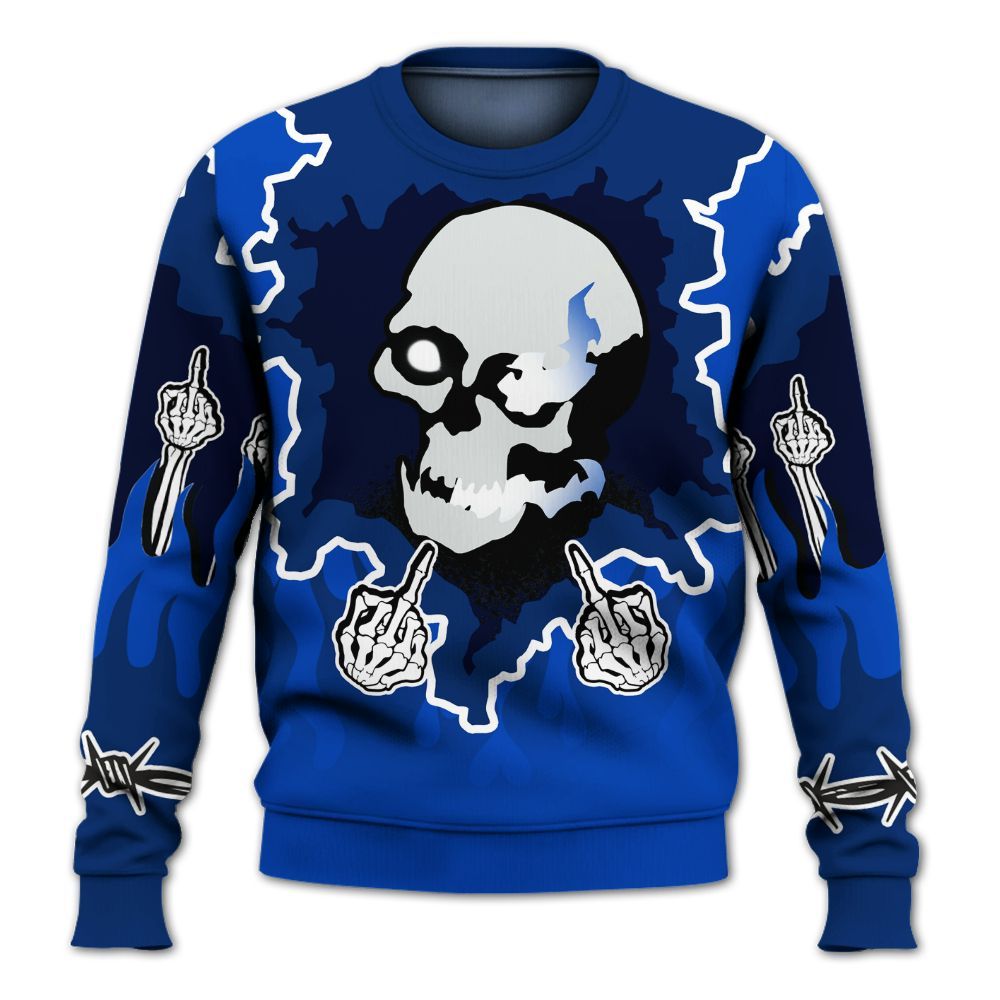 Sweatshirt To Match Low Game Royal 1s - F Around Find Out Graphic Trapped All Over Print