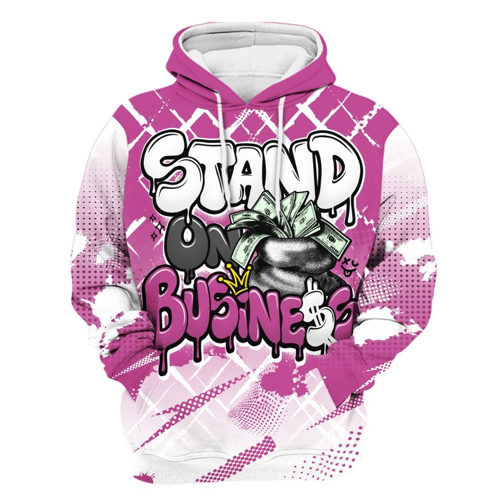 Hoodie To Match Dunk Low Active Fuchsia - Halftone Stand Business Dripping All Over Print