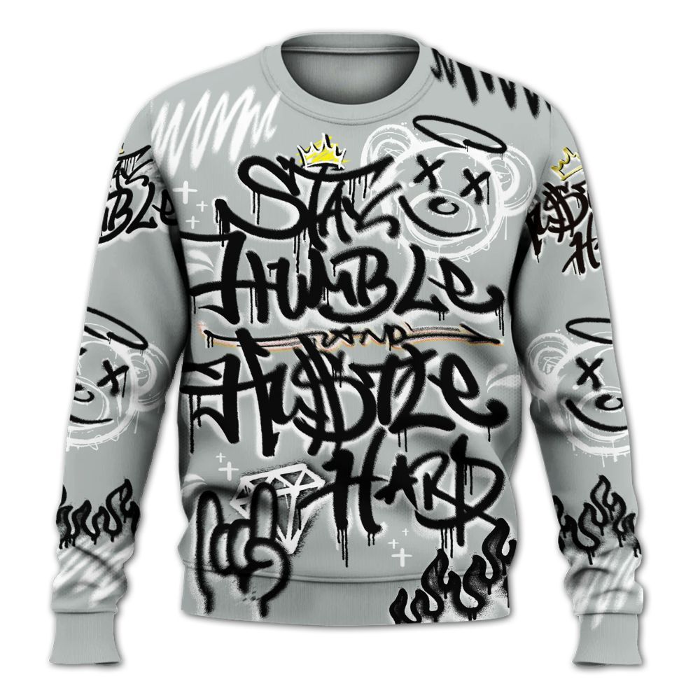 Sweatshirt To Match Black Wolf Grey 12s - Humble Drip Streetwear Graffity All Over Print