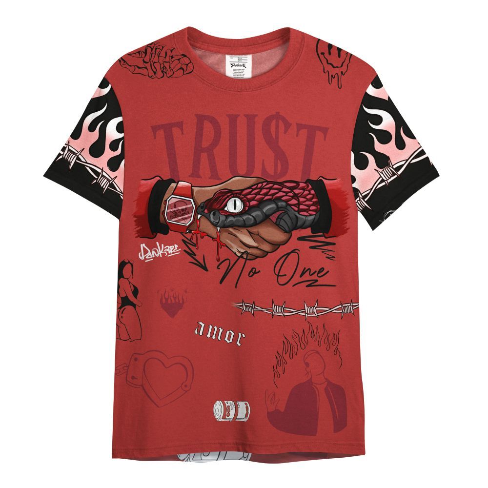 Shirt To Match Bred Reimagined 4s - Snake Trust No One All Over Print