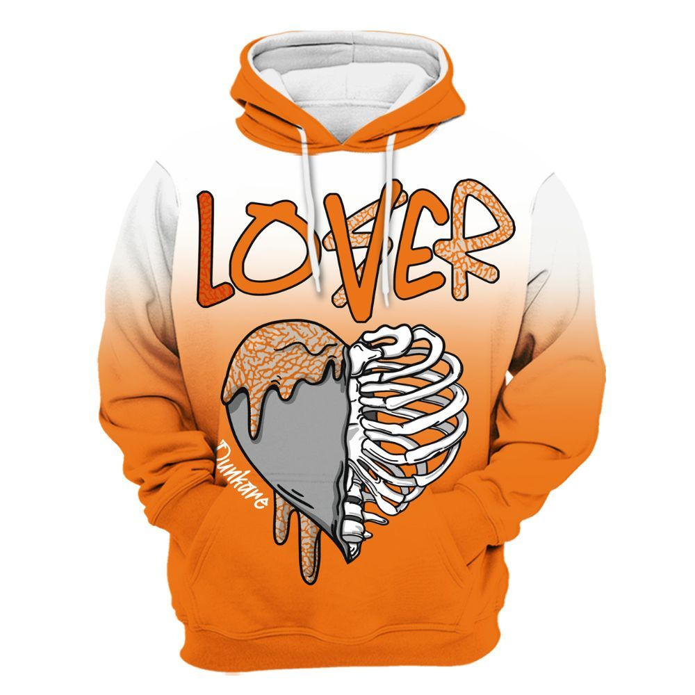 Hoodie To Match Orange Citrus 3s - Loser Lover Dripping All Over Print