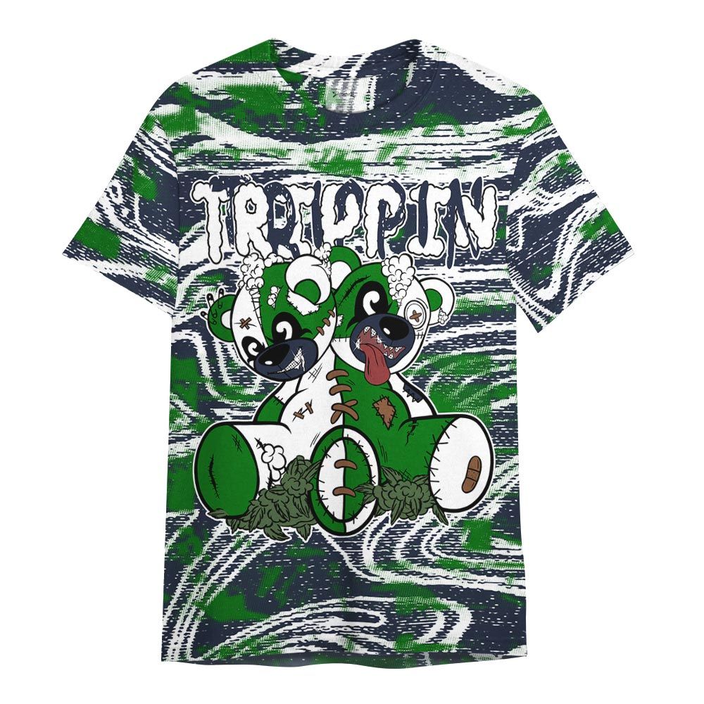 Shirt To Match Midnight Navy 13s - Trippin Bear Blurry Graphic Shirt Unisex