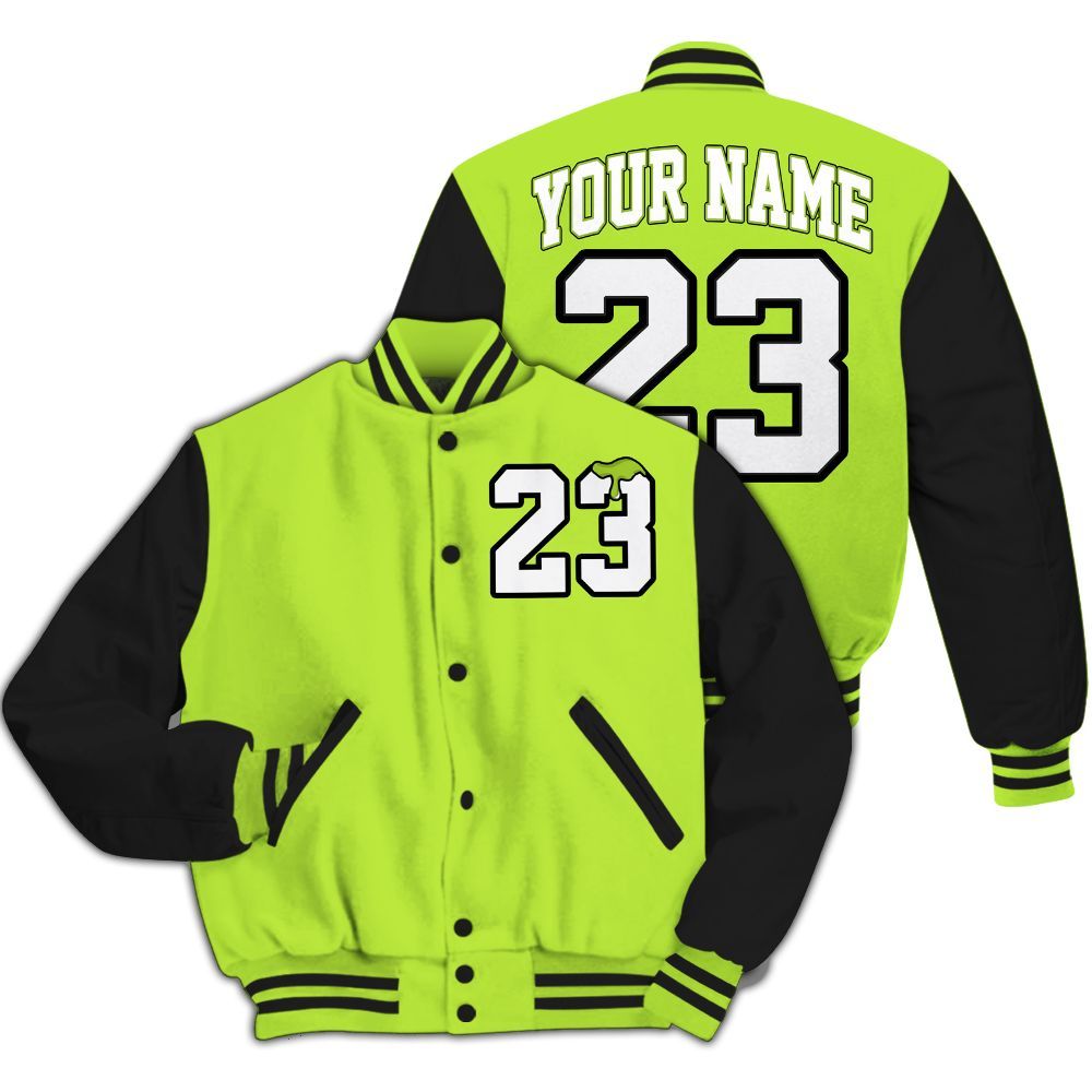 Varsity Jacket To Match Air Force 1 Low Dance Volt - Custom Name Number 23 Drip All Over Print