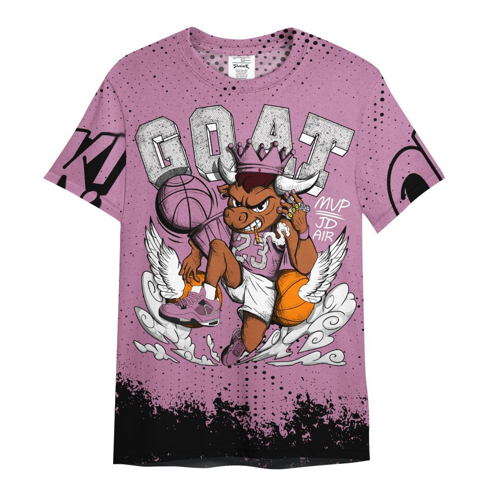 Shirt To Match Neutral Grey Black White Orchid 4s - FlightMan Number 23 G.O.A.T All Over Print