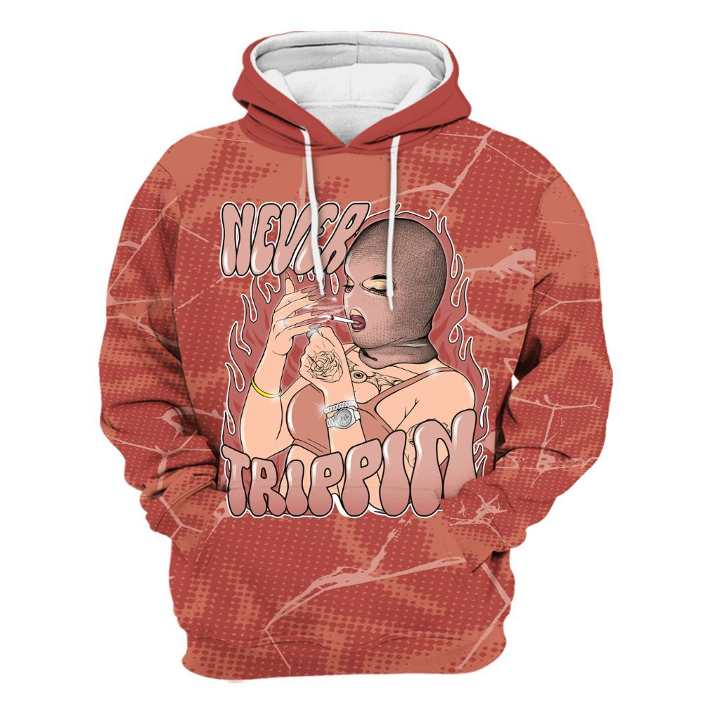 Hoodie To Match Dune Red 13s - Ne'er Trippin' Unique Crack All Over Print