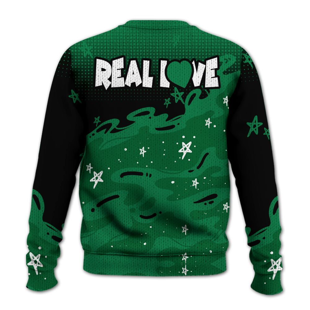 Knitted Sweater To Match Pine Green 13s - Sincere Fondness Bear Stars