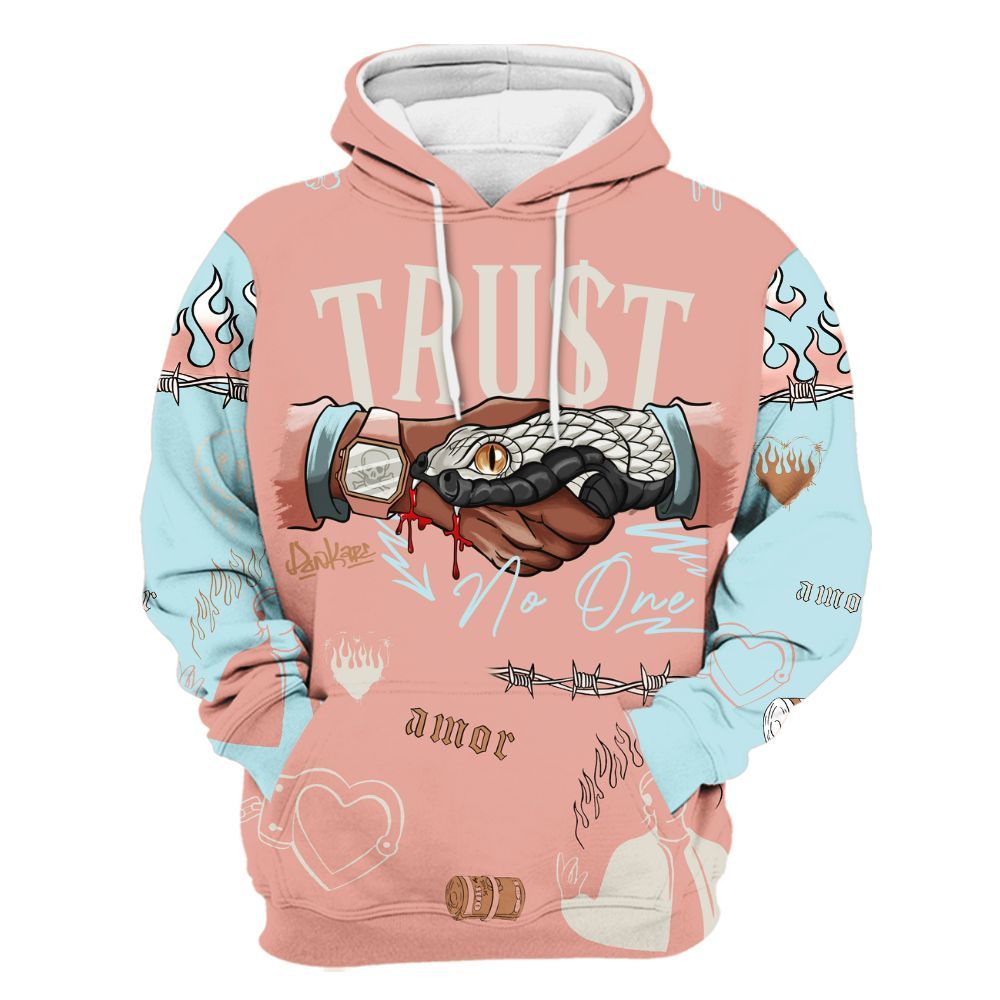 Hoodie To Match Dunk Low Glacier Arctic - Snake Trust No One All Over Print