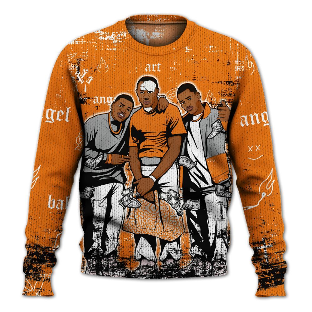 Sweater To Match Orange Citrus 3s - Paid In Full Money Graphic