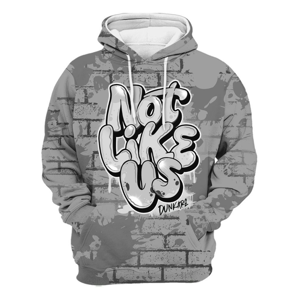 Hoodie To Match Black Wolf Grey 12s - None Like Us Graphic Brick Art All Over Print