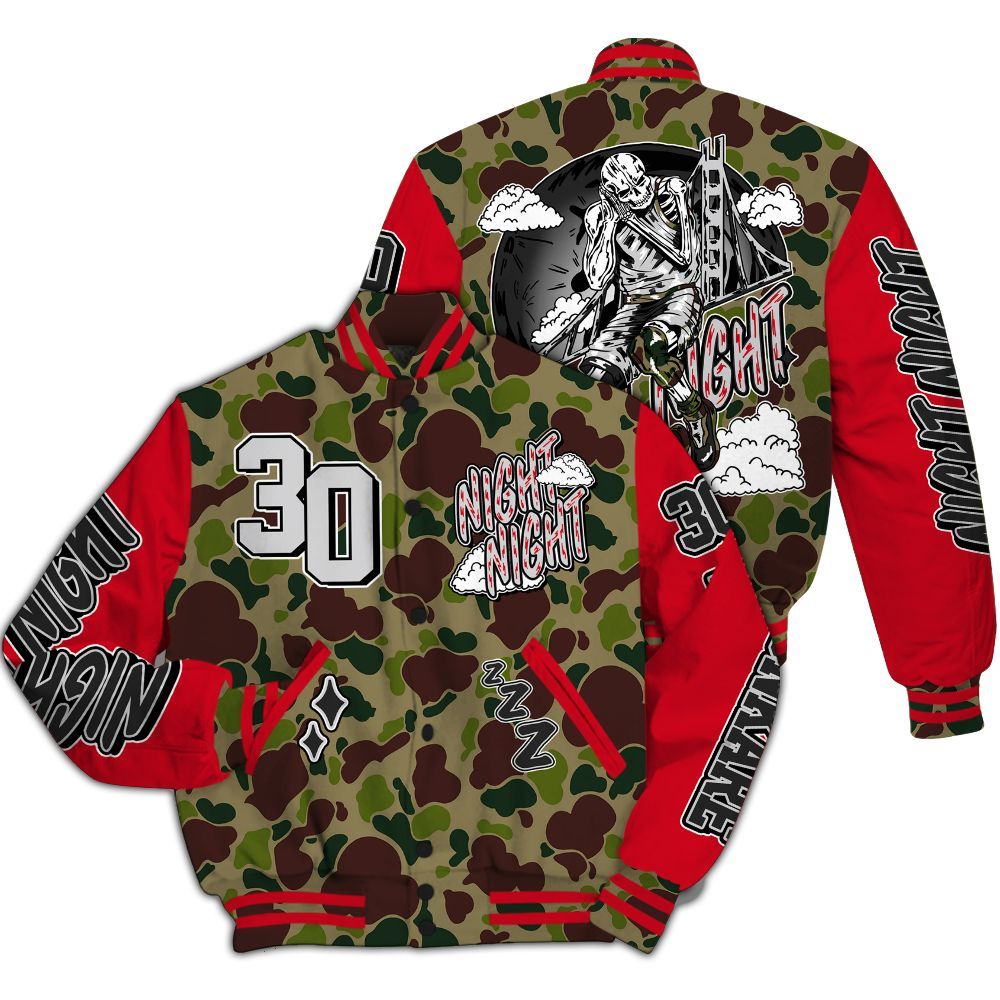 Varsity Jacket To Match Air Max 90 Duck Camo Red - Seeya Skeleton All Over Print