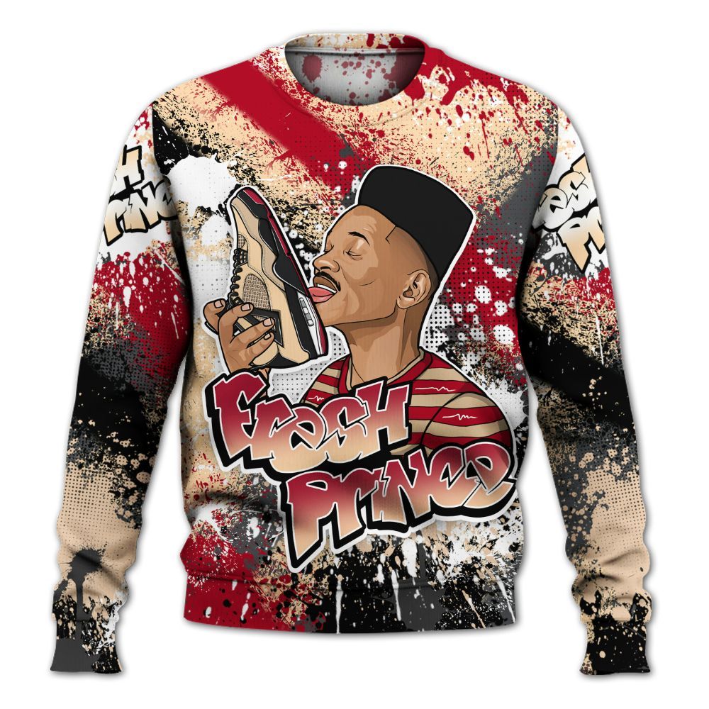 Sweatshirt To Match Retro Pizza GS 4s - Fresh Sneaker Lick All Over Print