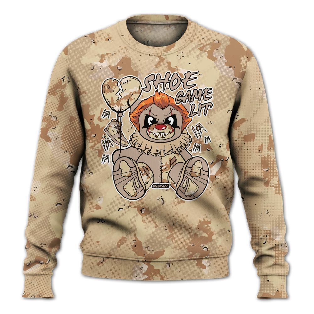Sweatshirt To Match Desert Camo 3s - Shoe Game Bear Abstract Halftone All Over Print