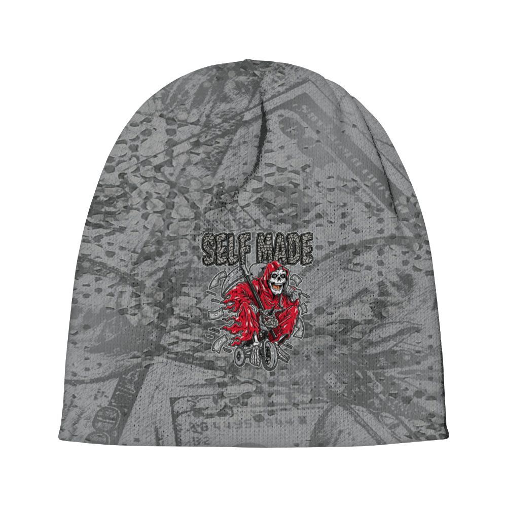 Beanie Hat To Match Black Cement 3s - Self Make Skeleton Banknotes Art Graphic