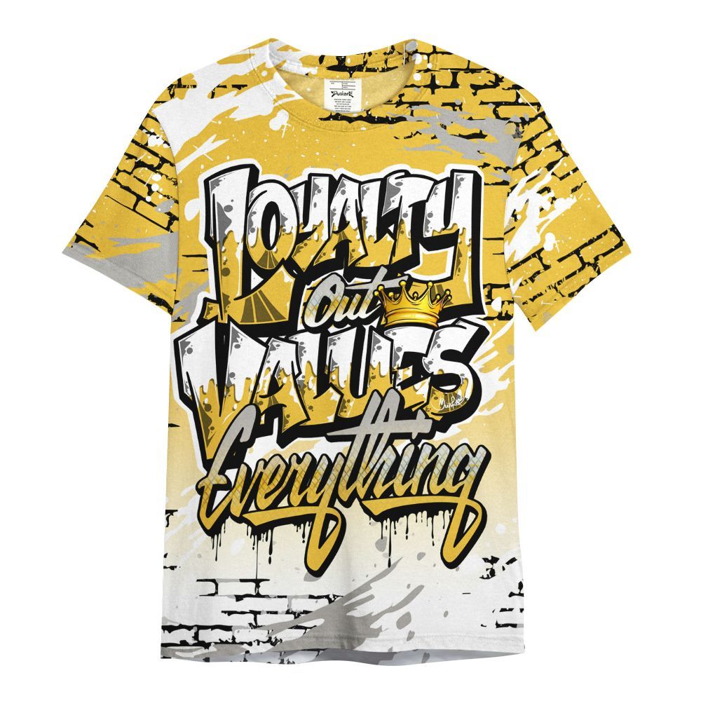 Shirt To Match Low Yellow Python 11s - Values Of Loyalty Drip All Over Print