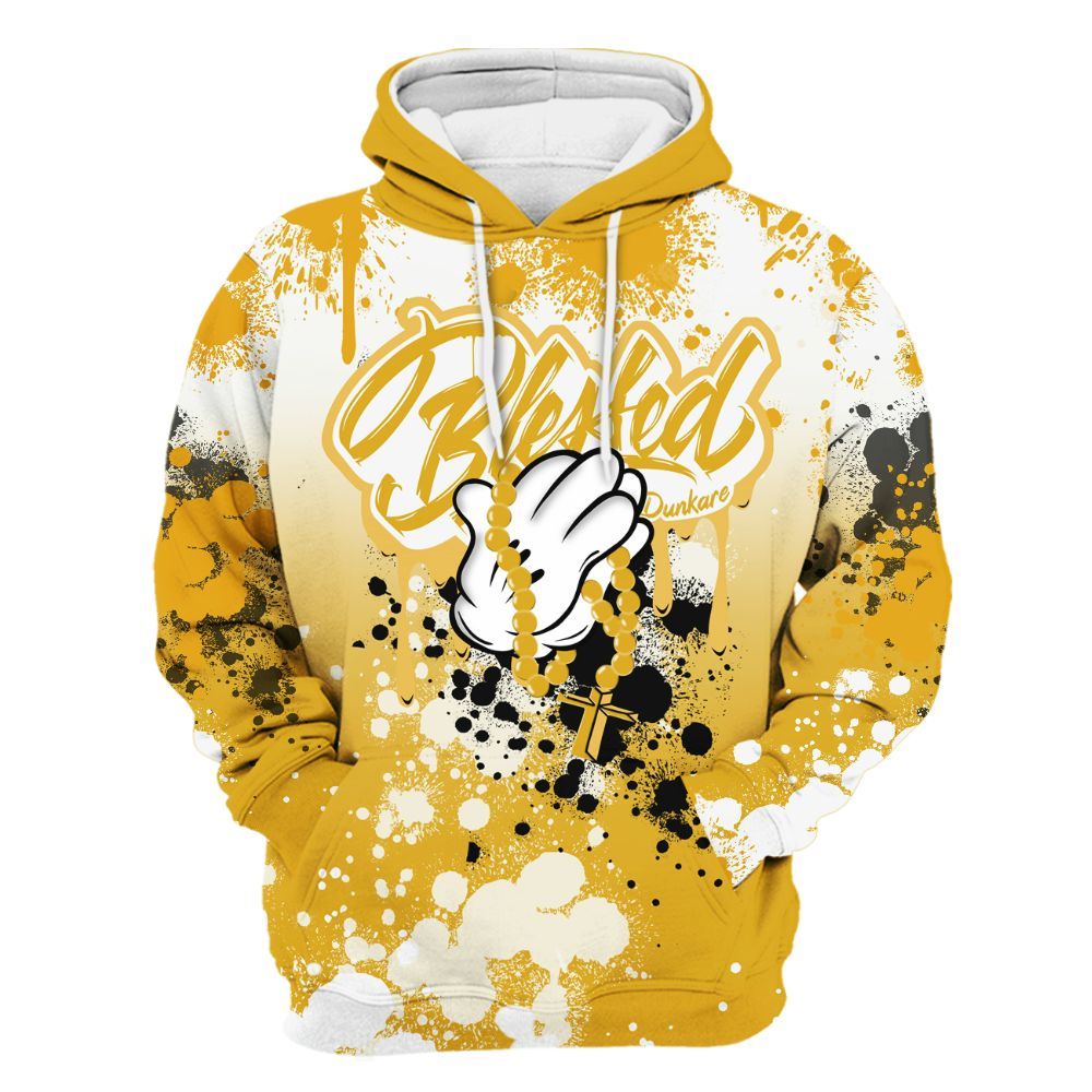 Hoodie To Match Vivid Sulfur 4s - God Blessed Ink Drip All Over Print