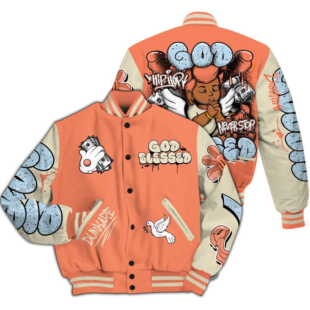 Varsity Jacket To Match DJ Khaled Crimson Bliss 5s - God Blessed All Over Print