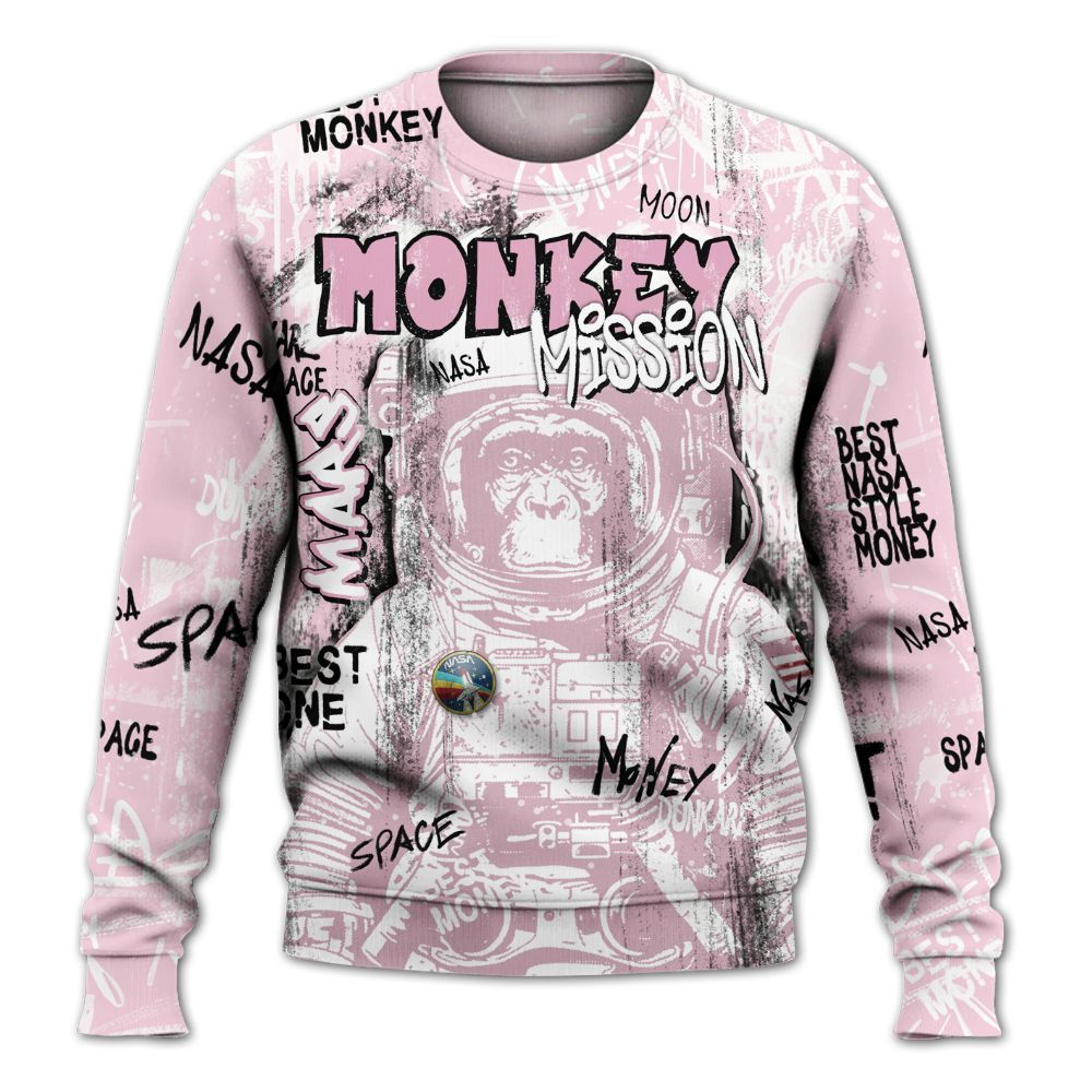 Sweatshirt To Match Orchid 4s - Monkey Misson Space All Over Print