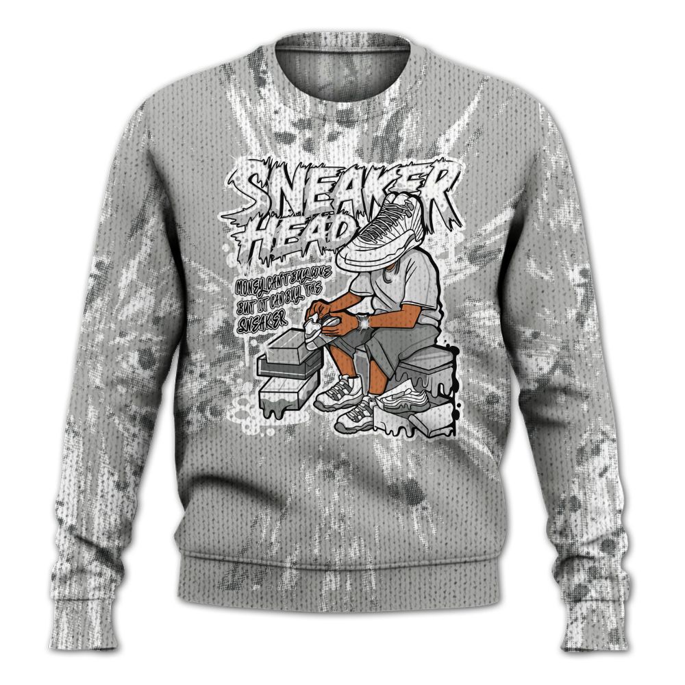 Knitted Sweater To Match Retro Wet Cement 4s - Sneakers Headache Graphic Luxury