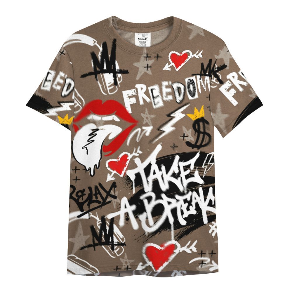 Shirt To Match Dark Mocha Jack - Take Break Freedom Graffiti Streetwear All Over Print