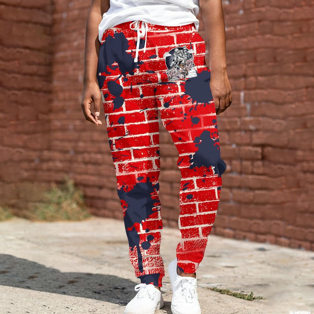 Sweatpant To Match Low OG Howard University 1s - Seeya Skeleton Brick All Over Print