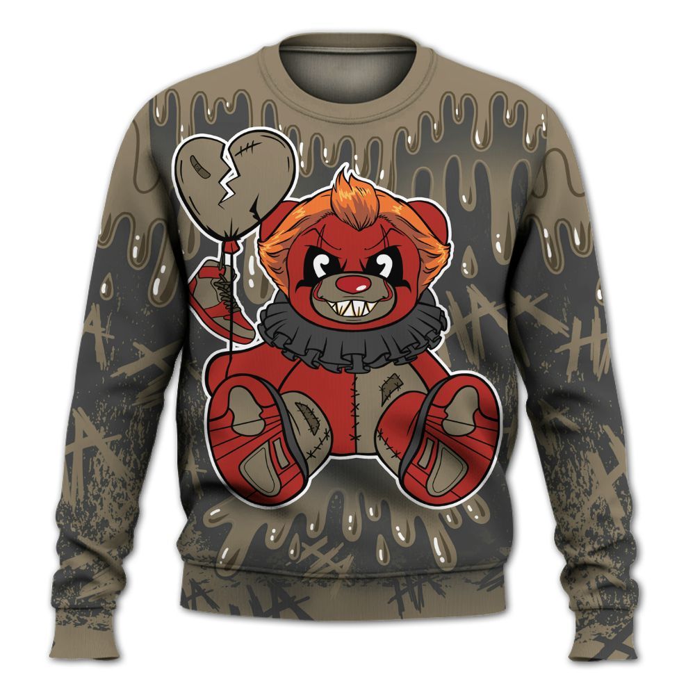 Sweatshirt To Match Olive 9s - Shoe Game Bear Drip All Over Print