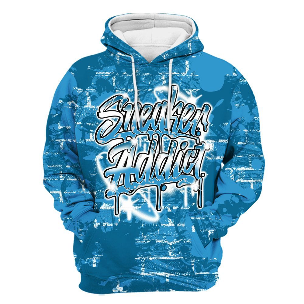 Hoodie To Match Powder Blue 9s - Addiction Sneakers Graphic Street Art All Over Print