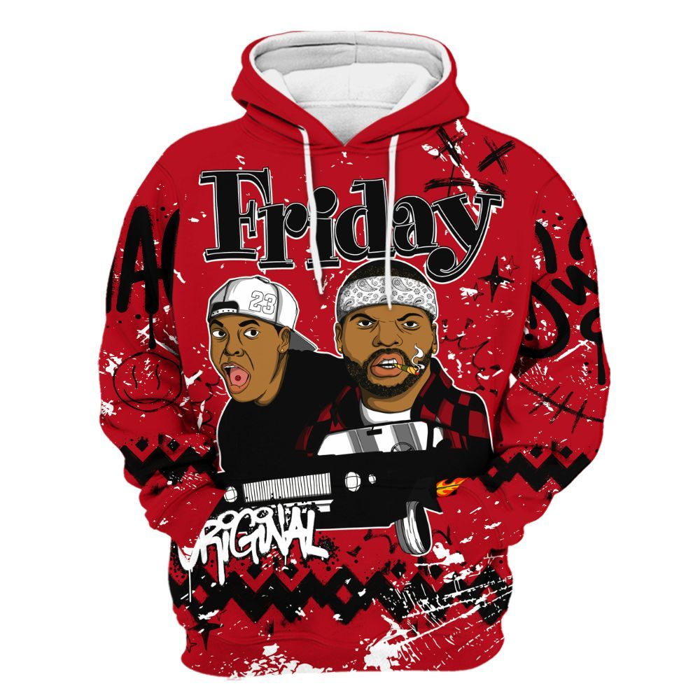 Hoodie To Match Bred Velvet 11s - Friday Sneaker Crayon All Over Print
