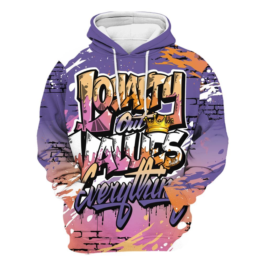 Hoodie To Match Book Sunset 1s - Values Of Loyalty Drip All Over Print