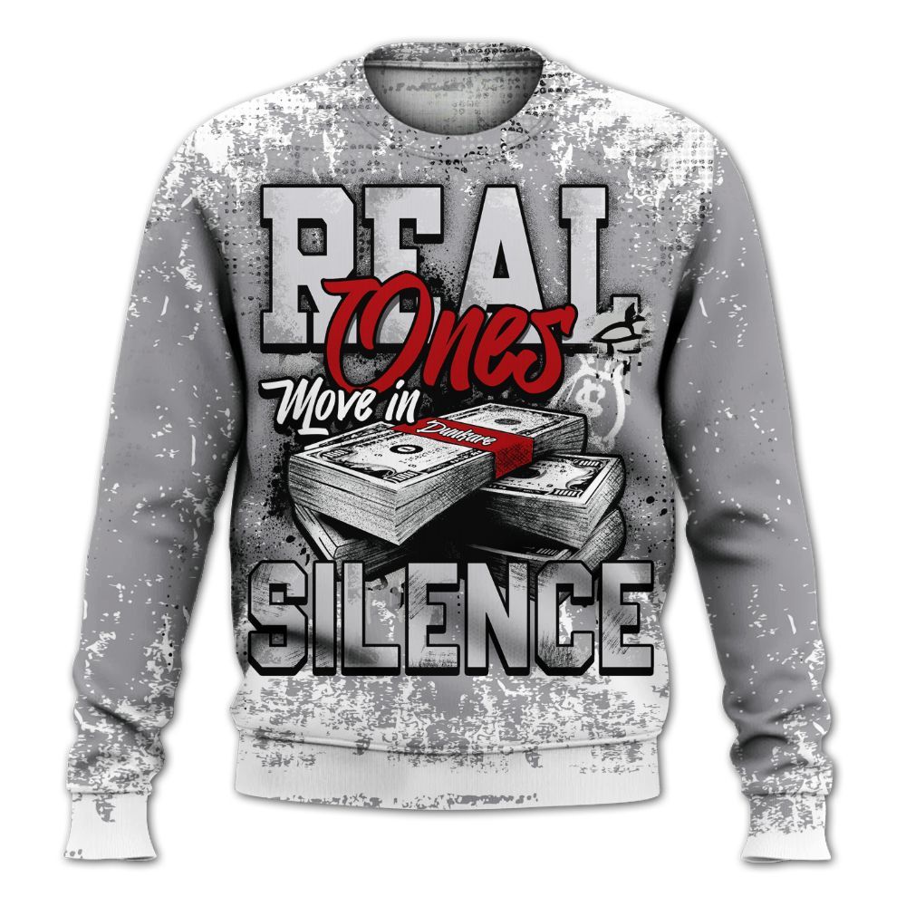 Sweatshirt To Match Cement Grey 3s - Move In Silence Money Street Retro All Over Print