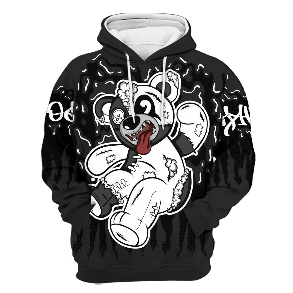 Hoodie To Match Black Cat NET 4s - Havok Bear Dripping All Over Print