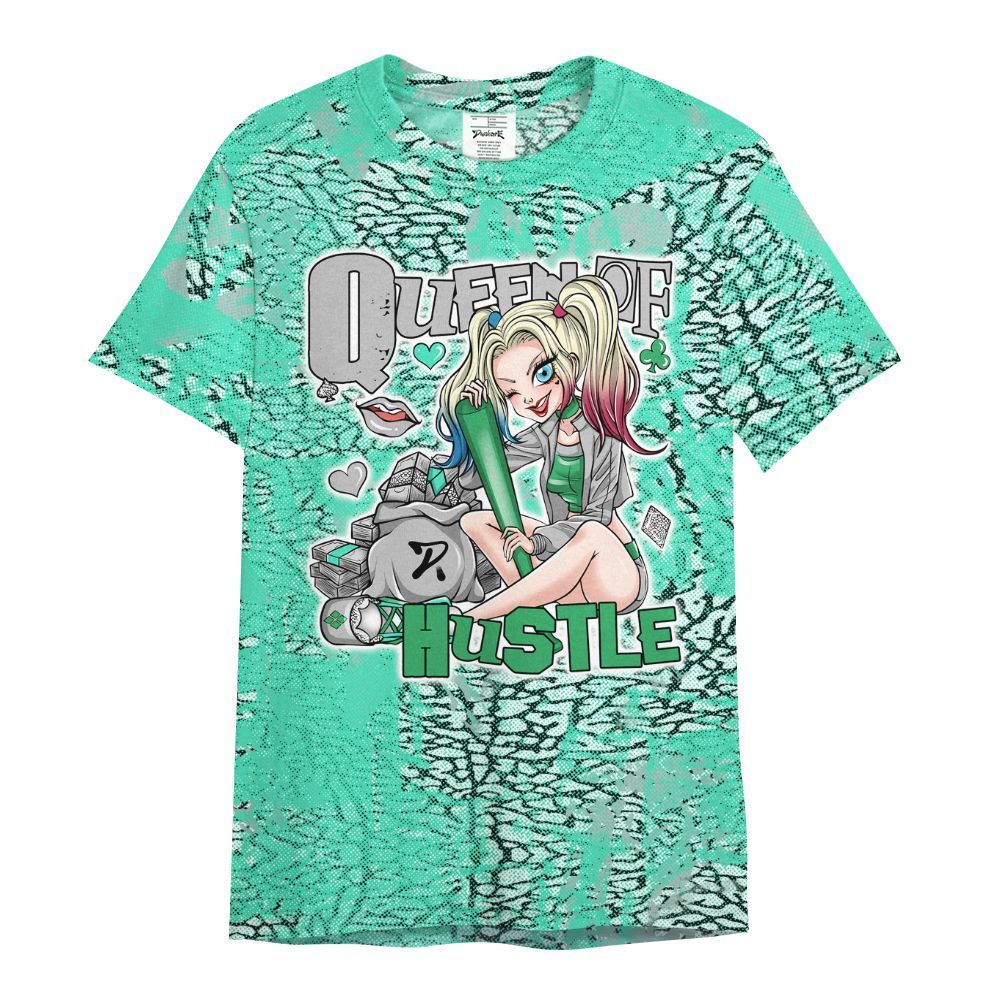 Shirt To Match Black Green Glow 3s - Hustles Quiinn Heart Grunge All Over Print