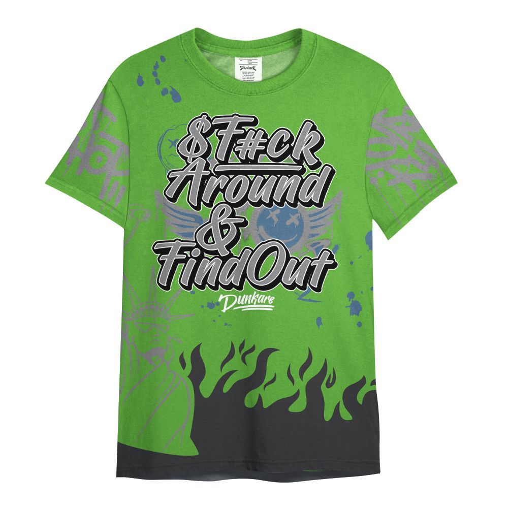Shirt To Match Retro Green Bean 5s - Graphic Fck Around Find Out All Over Print