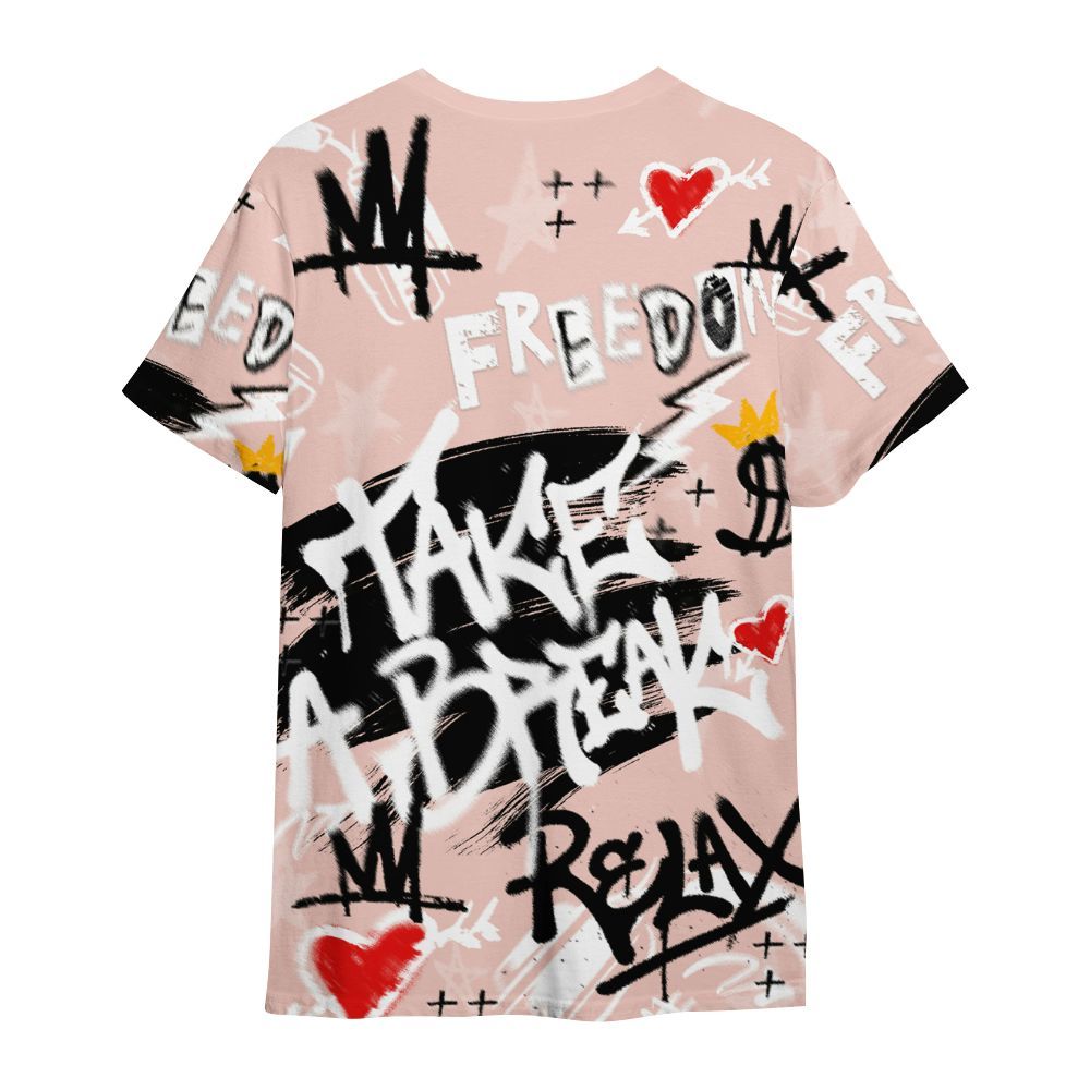 Shirt To Match Low Legend Pink 11s - Take Break Freedom Graffiti Streetwear All Over Print