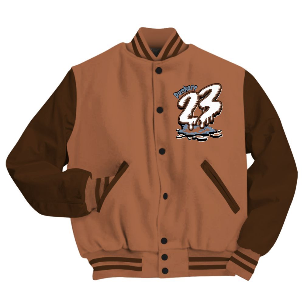 Varsity Jacket To Match Air Foamposite Metallic Copper - Custom Name 23 Drip All Over Print