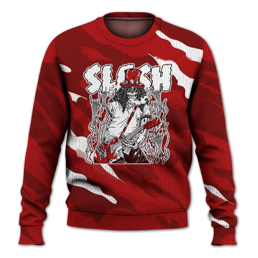 Knitted Sweater To Match Red Taxi 12s - Slash Skeleton Colored