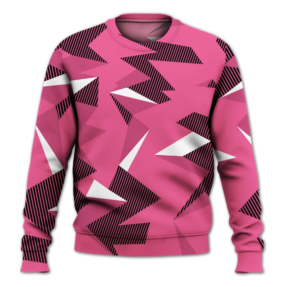 Sweatshirt To Match Air Max SNDR Hyper Pink - Geometric Camouflage Pattern All Over Print