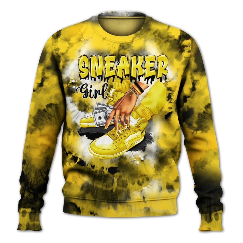 Sweatshirt To Match Retro Thunder 4s - SNEAKER Girl Money Drip Tie Dye All Over Print