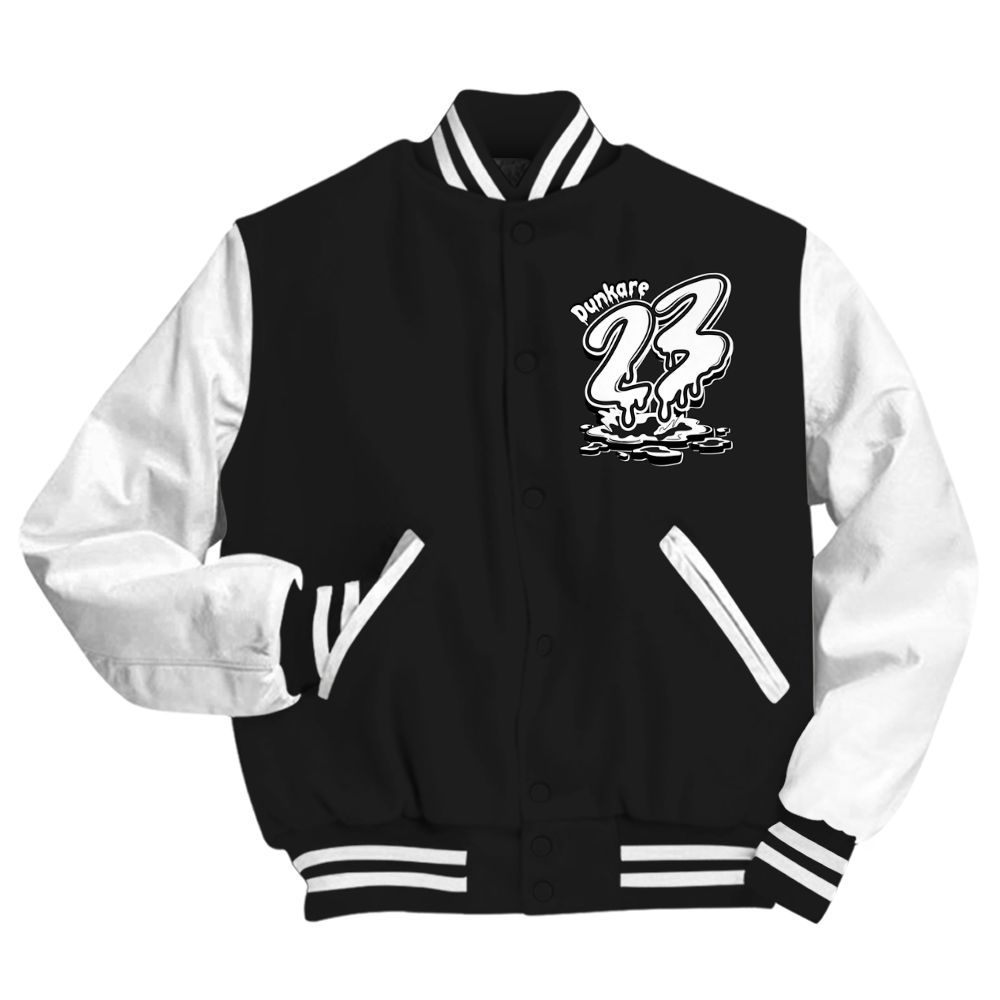 Varsity Jacket To Match Black Cat NET 4s - Custom Name 23 Drip All Over Print