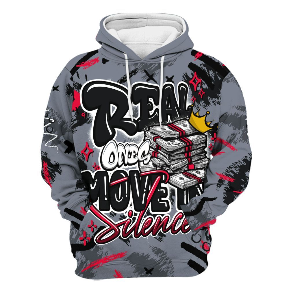 Hoodie To Match Mid Black Metallic 1s - Real Ones Move In Streetwear All Over Print