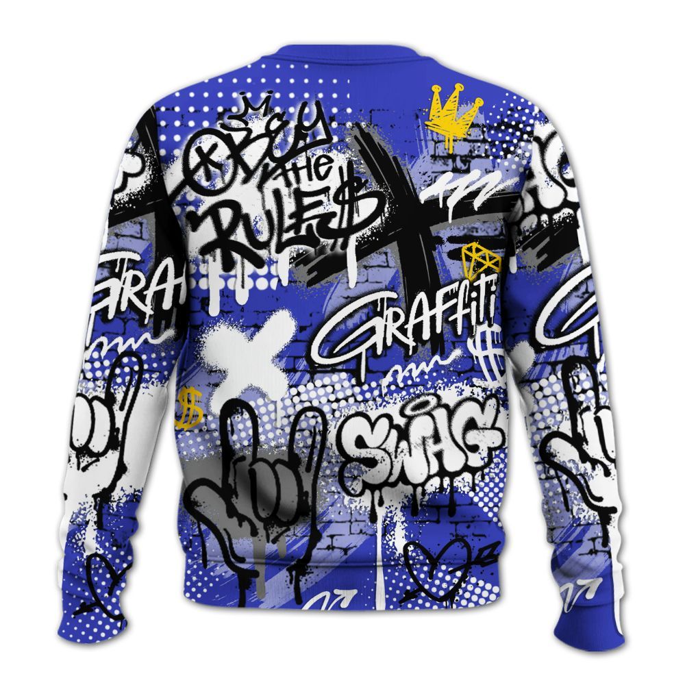 Sweatshirt To Match Retro Black Concord 12s - True It Real Graffiti Streetwear All Over Print