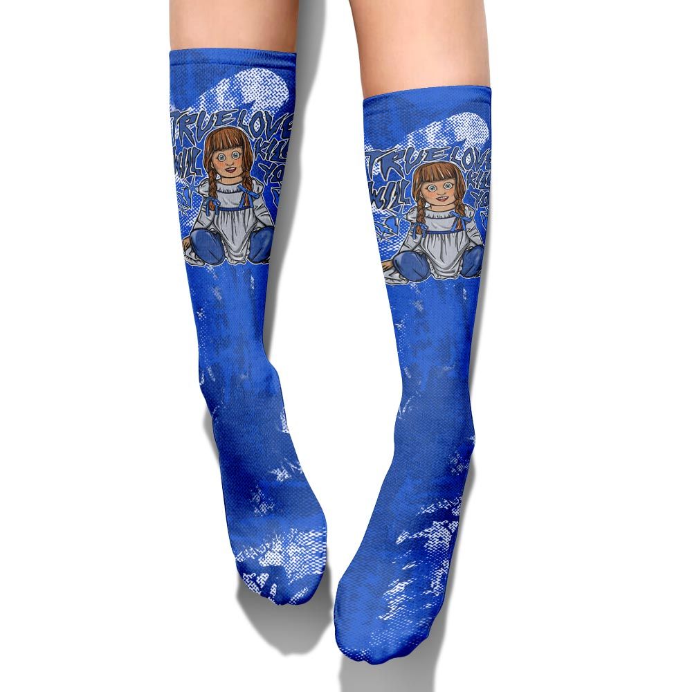 Sock To Match Air Foamposite One Royal - Genuine Loves Bear Halloween Heart Grunge